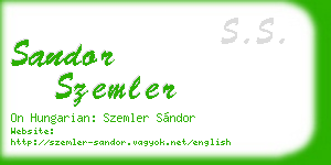 sandor szemler business card