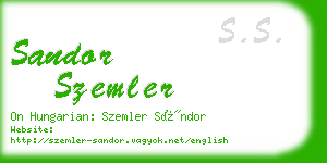 sandor szemler business card